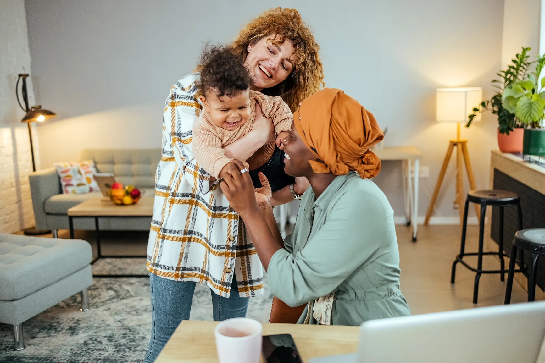 Lesbian couple with child