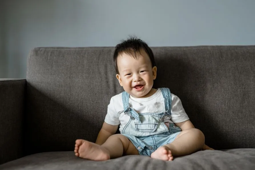 Smiling baby boy